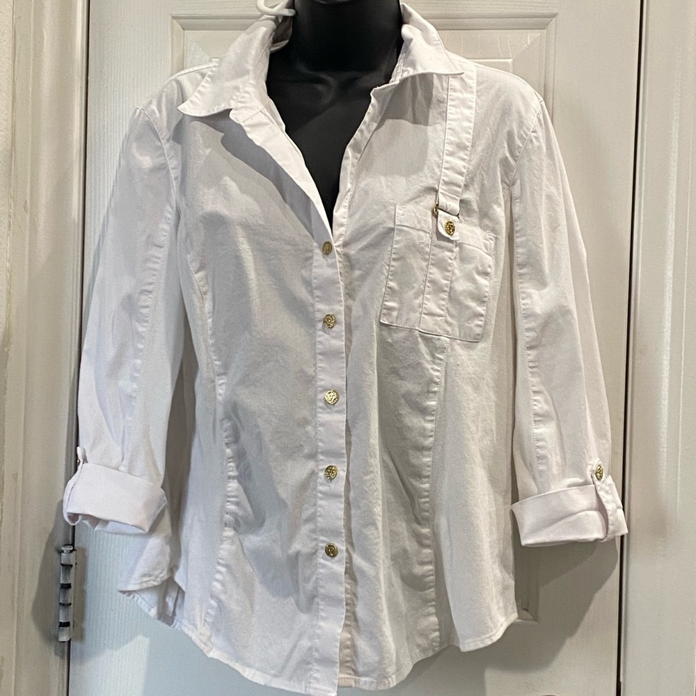 Anne Klein White Button-Down Shirt